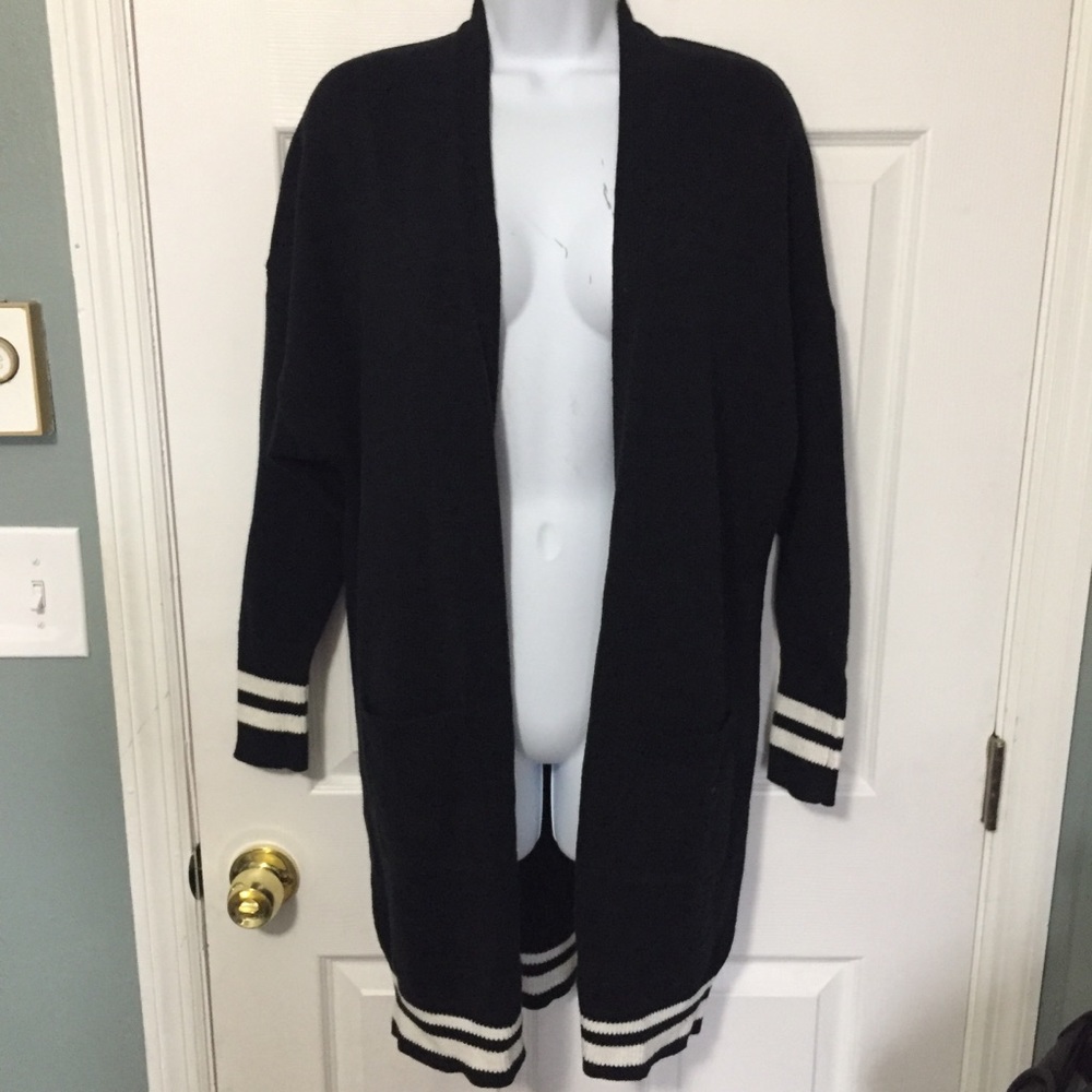 NWT Black varsity cardigan sweater